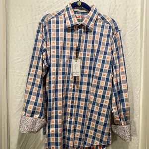 Robert Graham long sleeve button down shirt. It is multicolored plaid, size M.